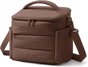 BAGSMART Lunch Box for Women, Cute Quilted Insulated Lunch Bag Sloped-lid
