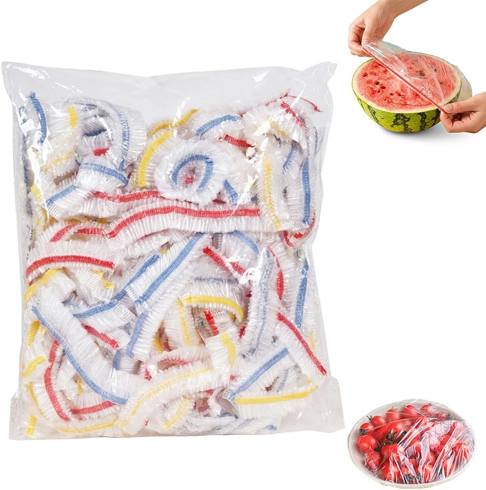 Disposable Stretch Food Covers for Bowls Reusable Fresh Keeping Bags (White X100)