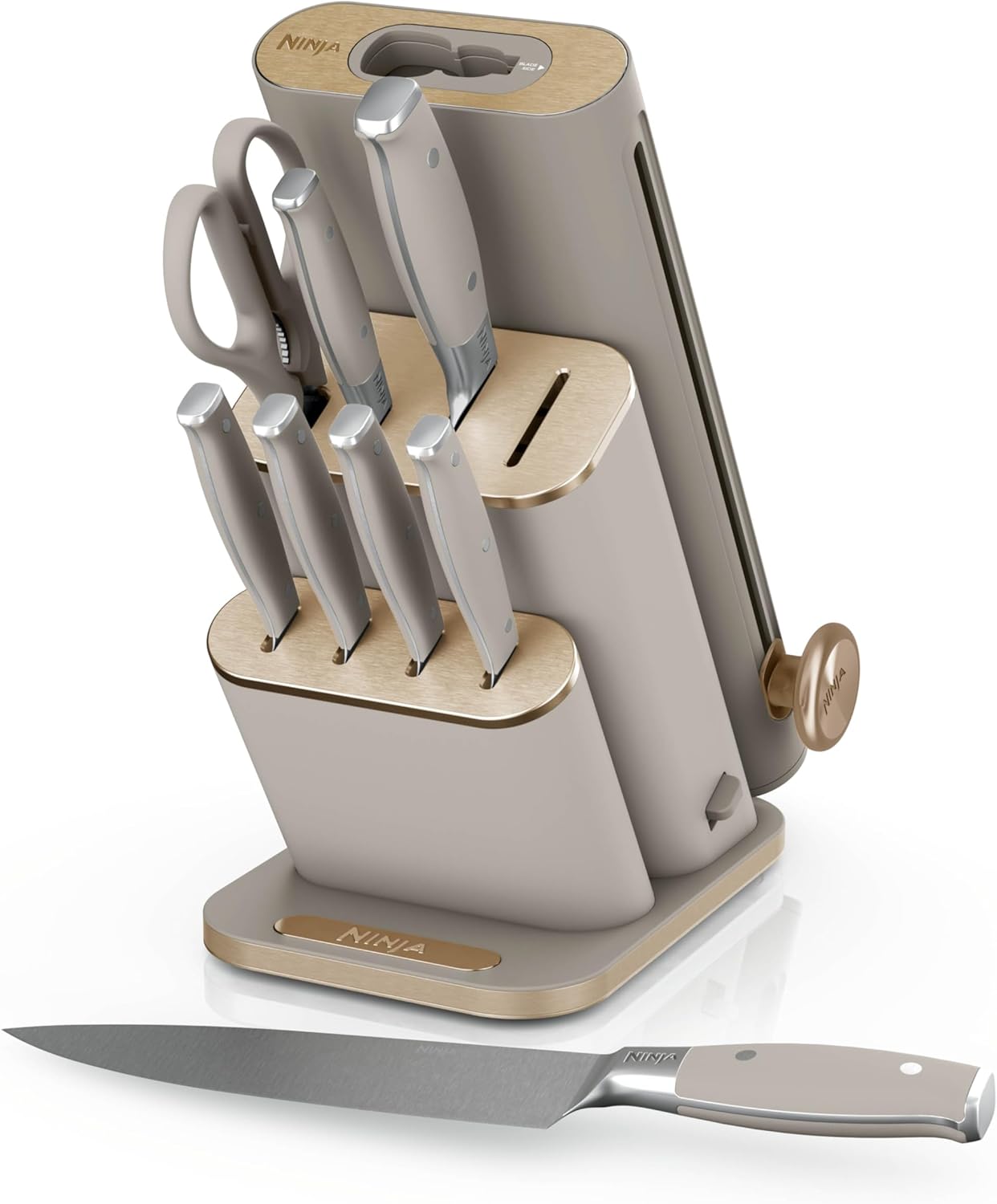 Ninja® NeverDull® 10-Pc German Steel Knife Set, Stone Gold, NK32010SD1