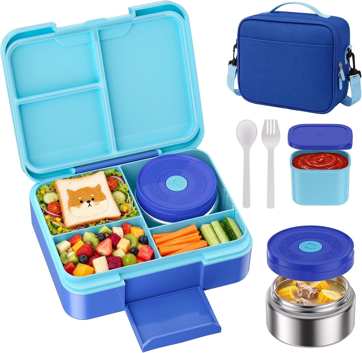 HOMETALL Bento Lunch Box for Kids, 8.5oz Food Thermo, Insulated Lunch Bags