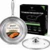 12" Titanium Pans for Cooking, 100% Pure Titanium Frying Pan
