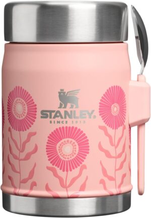 STANLEY Classic Food Jar and Spork 14 oz | Vacuum Insulated Food Container | Wide Mouth Screw On | Packable for Travel | Stainless Steel with Leakproof Lid | BPA-Free | Sorbet Garden