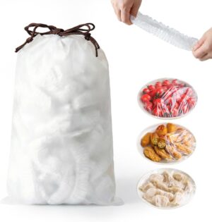 100pcs Disposable Stretch Food Covers for Bowls and Plates，1