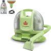 Front view of the Bissell Little Green portable carpet cleaner for compact home cleaning.