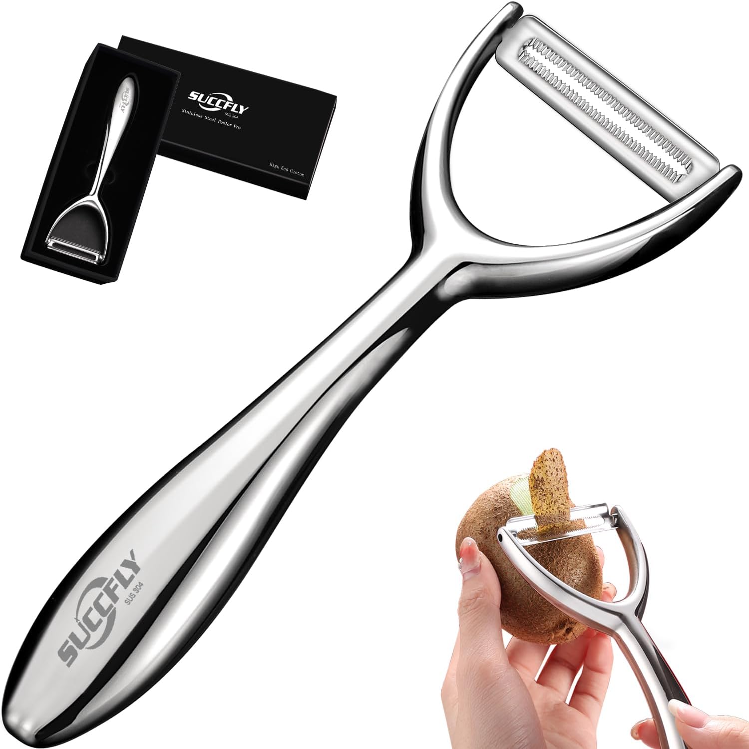SUCCFLY Ergonomic Stainless Steel Vegetable Peeler