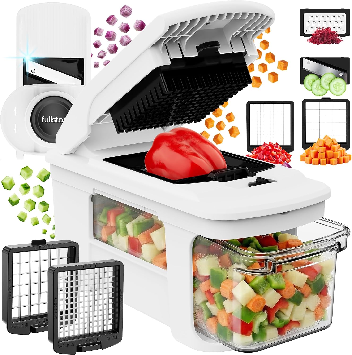 Fullstar XL Vegetable Chopper: 4-in-1 Mandoline and Slicer