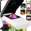 Fullstar vegetable chopper with container and 6 interchangeable stainless steel blades
