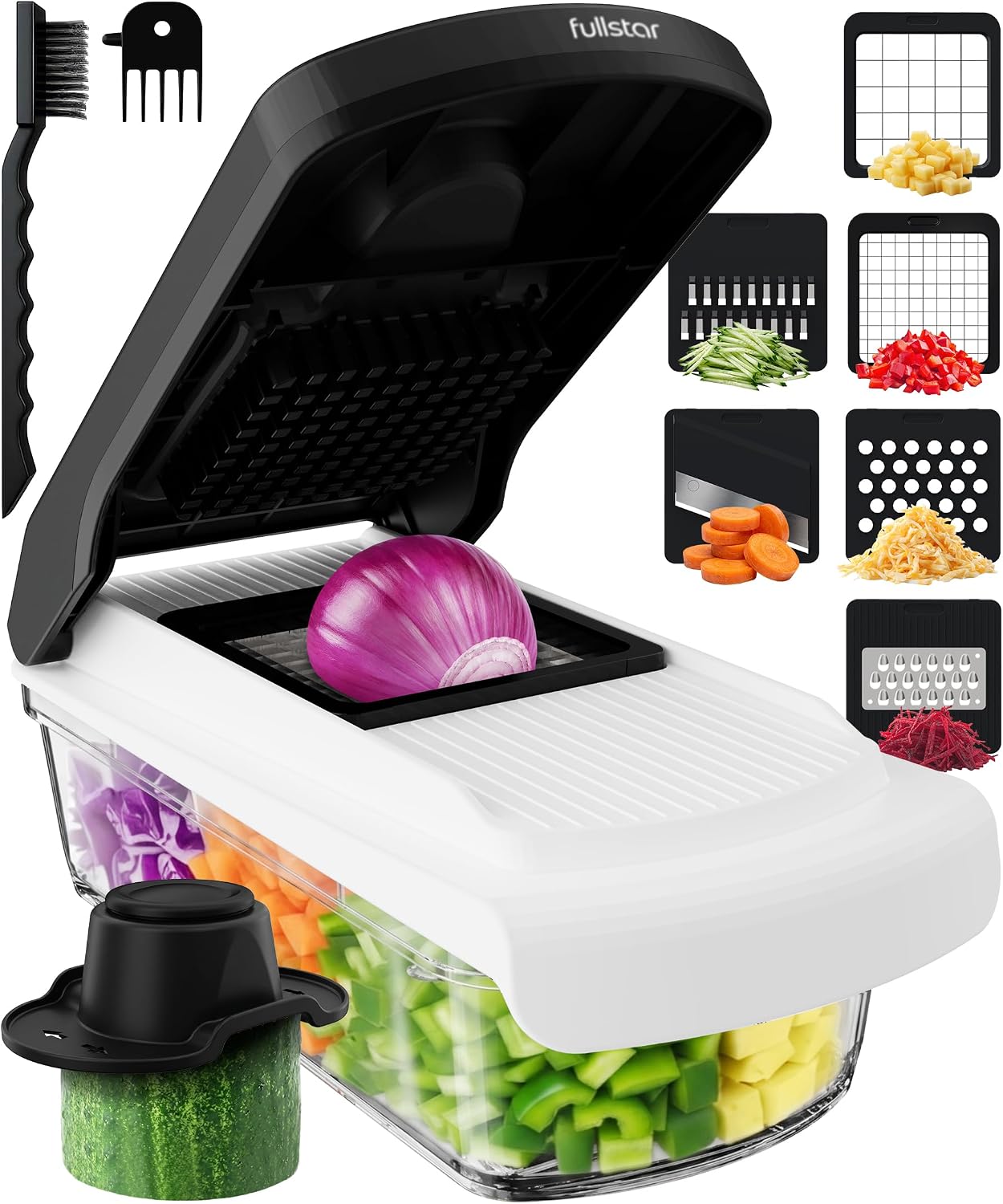Fullstar Vegetable Chopper with Container: 6-Blade Prep Tool