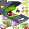 Dewpeton vegetable chopper with container featuring a 1.5L capacity for mess-free meal prep