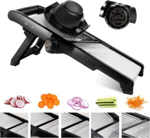 ZHANG XIAO QUAN 5-in-1 adjustable mandoline slicer with folding legs for compact kitchen storage