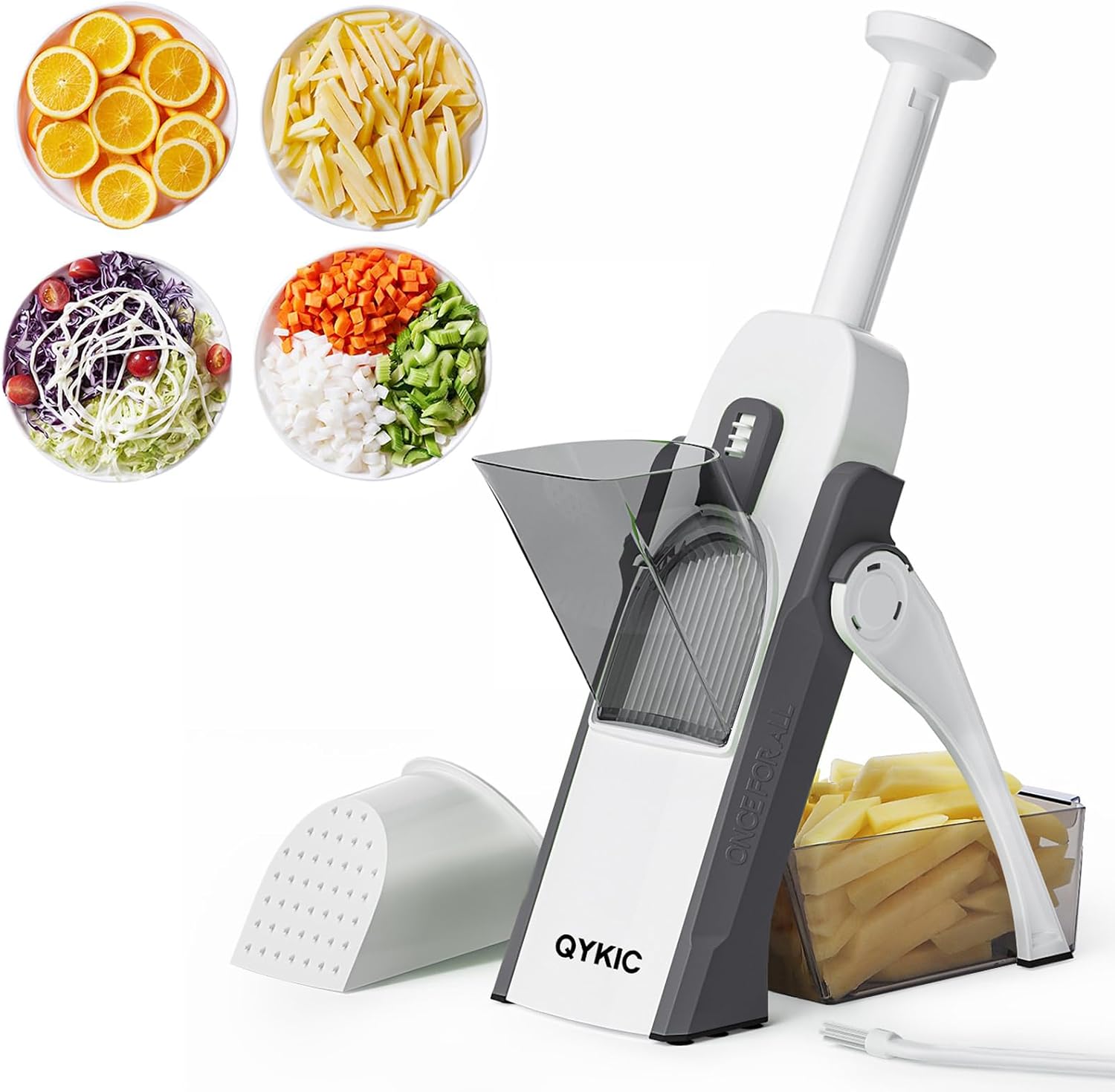 QYKIC Safe Mandoline Slicer: Adjustable Stainless Steel Chopper