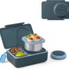 OmieBox UP insulated bento box for kids in Graphite featuring a larger 12oz thermal food jar.