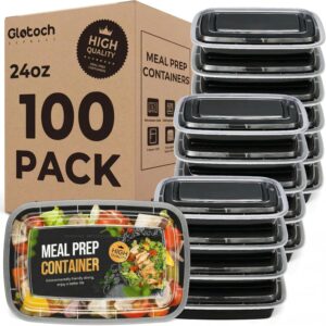 Glotoch 100-pack 24oz meal prep containers stacked for organized kitchen storage