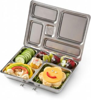 PlanetBox Rover 5-compartment stainless steel bento box for organized school lunches