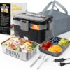 LISHZEN 2.8L double layer electric lunch box for adults in a sleek modern design