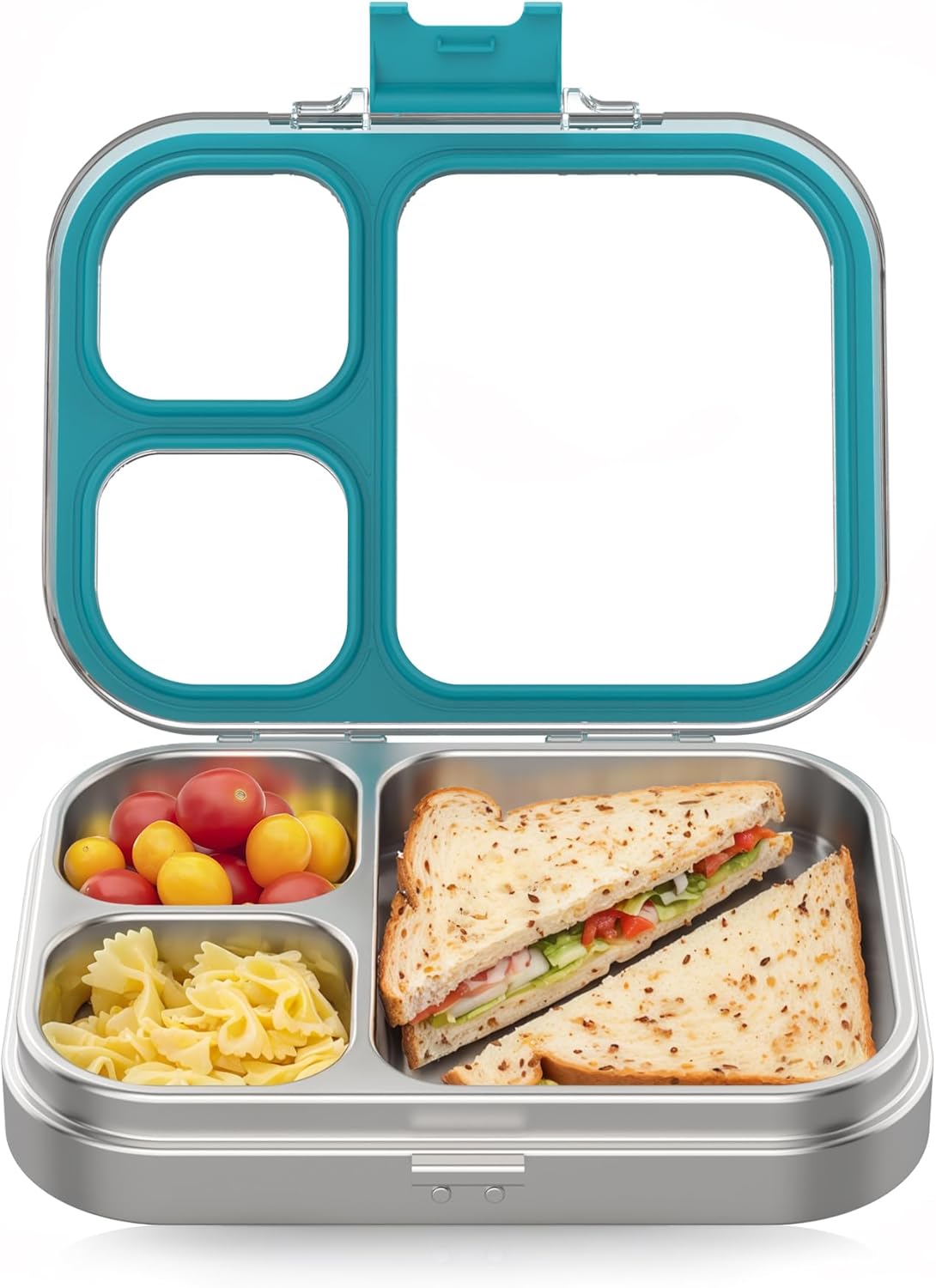 HOMEKOL Leak-Proof 3-Compartment Stainless Steel Bento Box