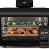 CHEF iQ MiniOven smart air fryer toaster oven with black finish and touchscreen control panel