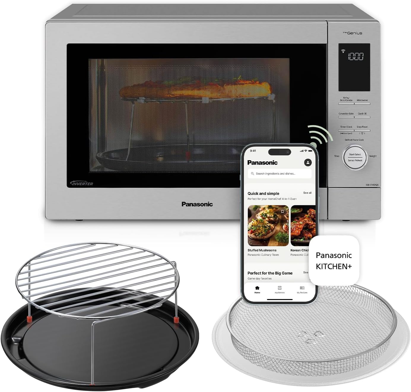 Panasonic 4-in-1 Microwave Air Fryer Combo: Smart HomeChef