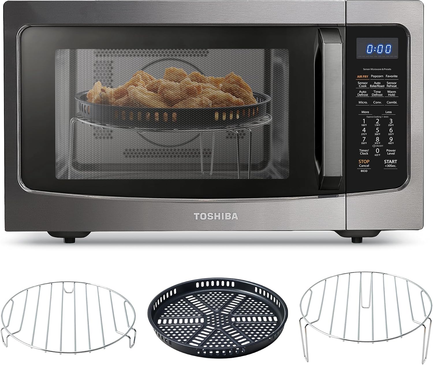 Toshiba 4-in-1 Countertop Microwave with Air Fryer, 1.5 Cu.Ft