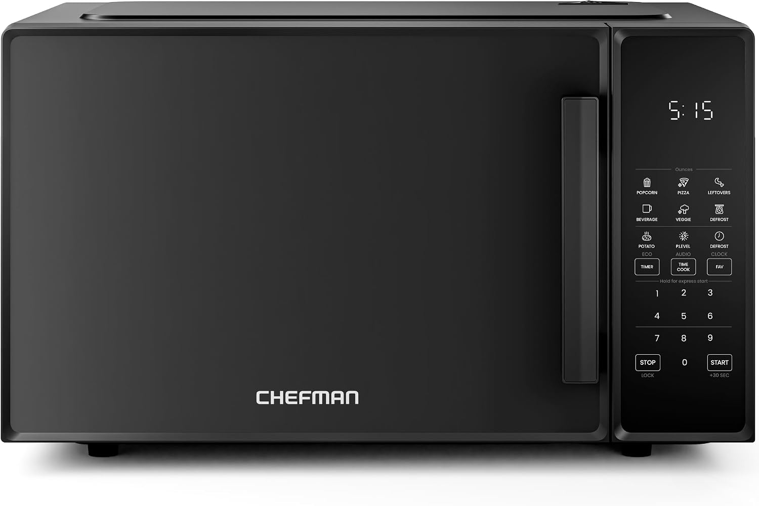 Chefman 1.1 Cu. Ft. Compact Countertop Microwave in Black
