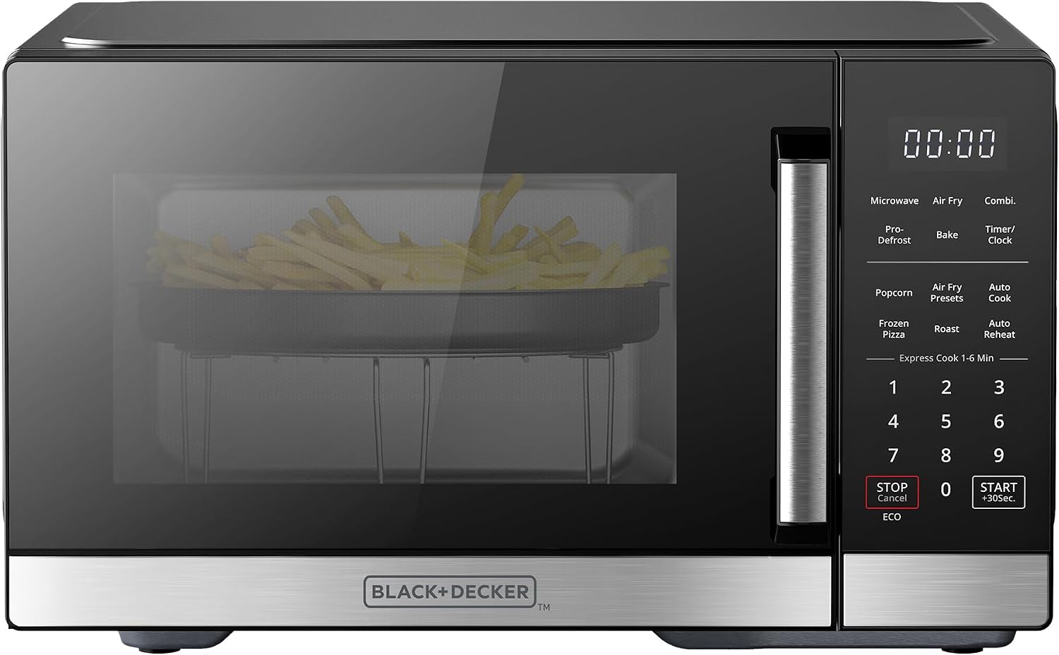 BLACK+DECKER 5-in-1 Microwave Air Fryer Combo: 0.9 Cu.Ft