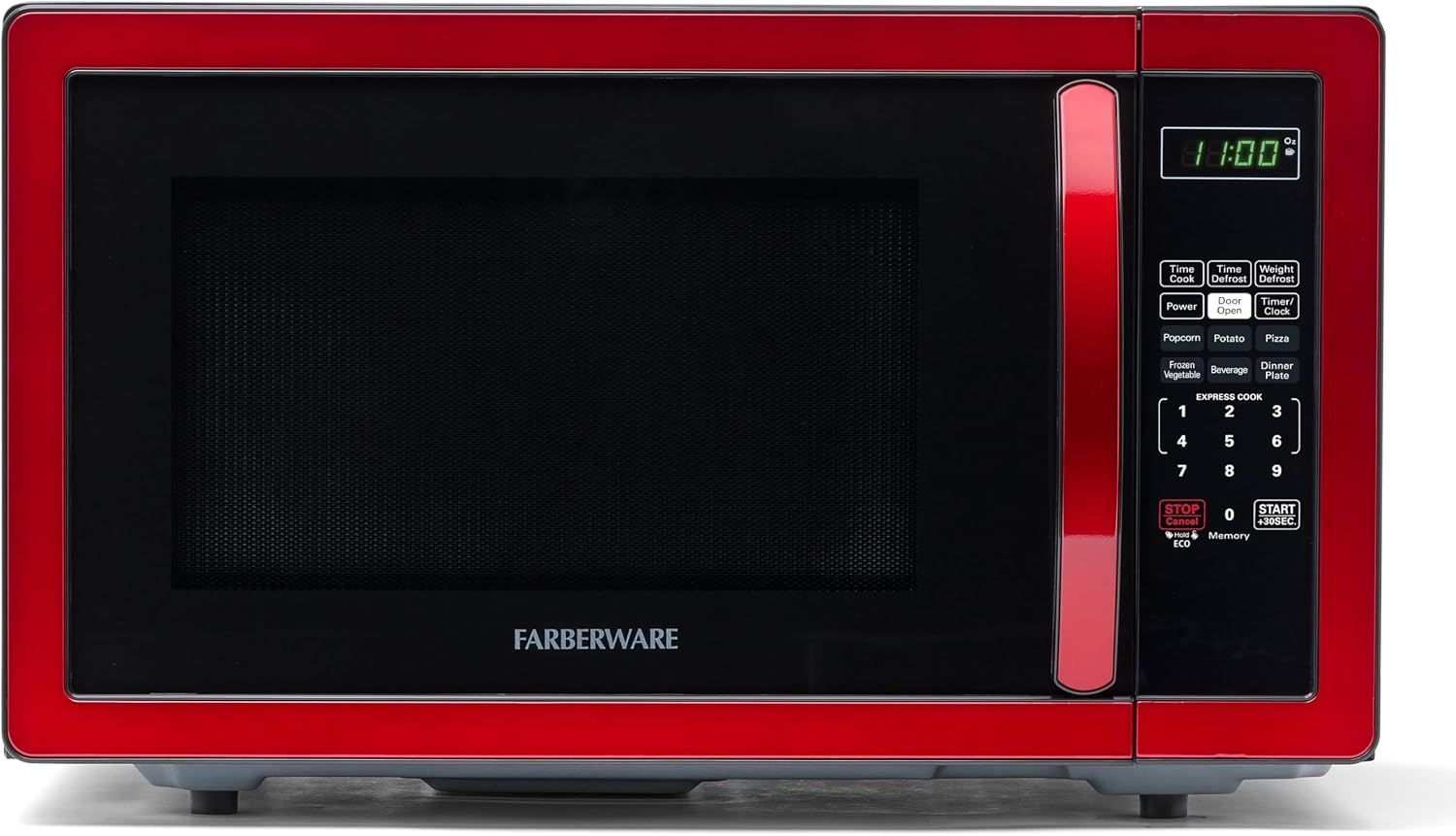 Metallic Red 1.1 Cu Ft Countertop Microwave with Auto Cook