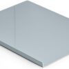 TaiSENtric large titanium cutting board featuring a brushed metal surface on a kitchen countertop
