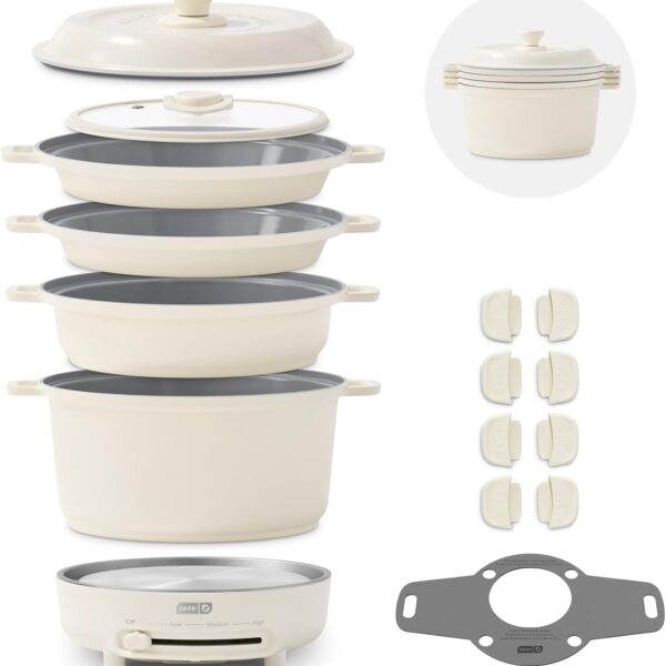 Dash Stacks 16-Piece Stackable Ceramic Cookware Set