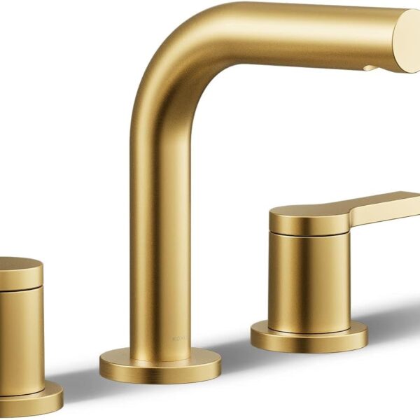 KOHLER K-33592-4K-2MB Elate® Widespread Bathroom Sink Faucet, Durable Brass Bathroom Faucets, Sleek Finish, 1.0 GPM, Vibrant Brushed Moderne Brass