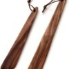 DNWYPRI 2-piece acacia wood spatula set featuring 10-inch and 12-inch turner utensils