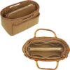 ZTUJO extra large felt purse organizer insert in lighting coffee for spacious tote bags