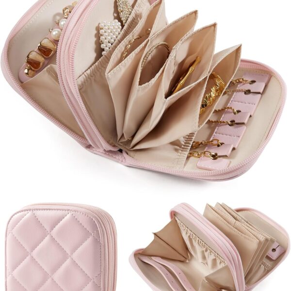 BAGSMART Compact Leather Travel Jewelry Case for Organized Trips