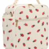 Nayno 10L insulated corduroy lunch bag in a vibrant strawberry color with front pocket