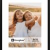 Hongkee 8x10 metal picture frame in matte black with a clear real glass cover.