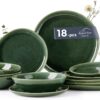AmorArc Ceramic Dinnerware Sets for 6, 18Pcs Plates and Bowls Sets Dishes