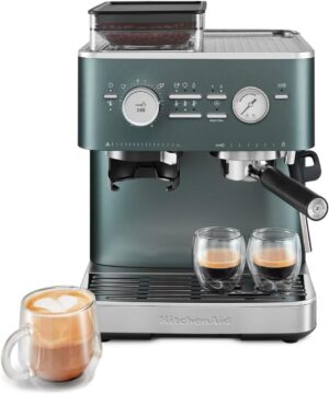 KitchenAid Semi-Auto Espresso Machine, Burr Grinder, 2.5L, Juniper