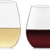 Libbey Signature Red and White Wine Glasses Set of 12, Elegant, Dishwasher Safe Glass Wine Glasses, Stemless Glassware for Birthdays, Weddings