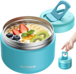 14 oz Kids Thermo for Hot Food, Leakproof Insulated Vacuum Jar/Blue