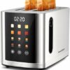 Toaster 2 Slice Touch Screen, Smart Toaster Wide Slot, Full Stainless Steel