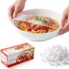 Disposable Stretch Food Cover Elastic Bowl Covers Food Storage (White X100)