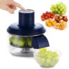 Front view of the compact automatic fruit peeler machine with transparent container