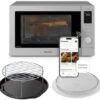 Close-up detail of the Panasonic HomeChef 1.2 cu ft interior featuring the 14.2-inch turntable for large dishes.