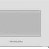 Close-up of the Frigidaire microwave interface showing 6 one-touch cooking functions and power level settings.