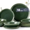 AmorArc Ceramic Dinnerware Sets for 6, 18Pcs Plates and Bowls Sets Dishes