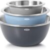 OXO Good Grips 3-Piece Stainless Steel Mixing Bowl Set - Blue/Gray