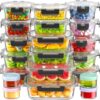 Canfanni 40 Piece Glass Food Storage Containers with Airtight Lids