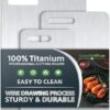 Titanium Cutting Boards Set of 3, 100% Pure Titanium Kitchen Cutting Board, Double-Sided Non-Toxic Cutting Board, Ideal for Slicing and Dicing Meats, Features Handle, Dishwasher Safe