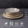 A stack of scratch-resistant AmorArc stoneware plates demonstrating the efficient storage design.