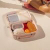 Interior view showing the food-grade liner and mesh pocket for utensils or ice packs.