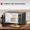Internal view of the Toshiba 1.2 cu ft countertop microwave featuring the 12.4-inch rotating glass turntable.